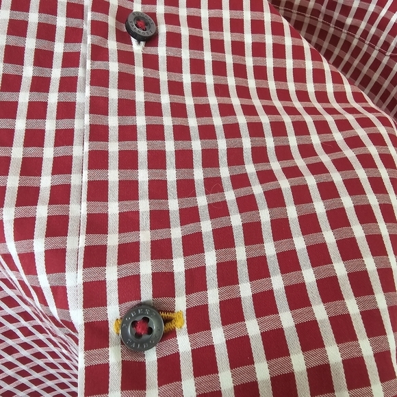 Robert Talbott Carmel Red White Plaid Button Down Long Sleeve Shirt Size L Large - Picture 6 of 12
